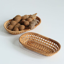 Rattan Fruit Saucer Desktop Creativity Hotel Trays Towel Basket Towels Todried Fruit Dish Fruit Tray Small Horn