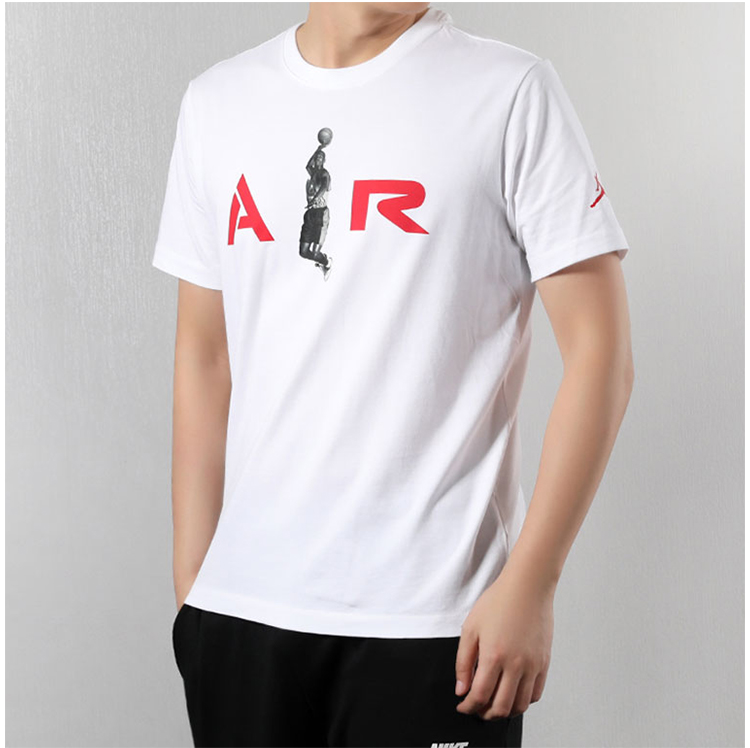 Nike AIR JORDAN người đàn ông bay dunk bóng AJ áo phông ngắn tay bóng rổ phiên bản cũ AT0553-010 - Áo phông thể thao áo thể thao có cổ