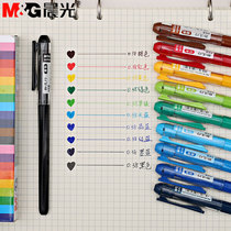 Morning light stationery cute creative students with ins simple girl heart color gel pen 62403 color pen 0 5mm Black quick dry signature pen multi color ink blue gel pen optional wholesale