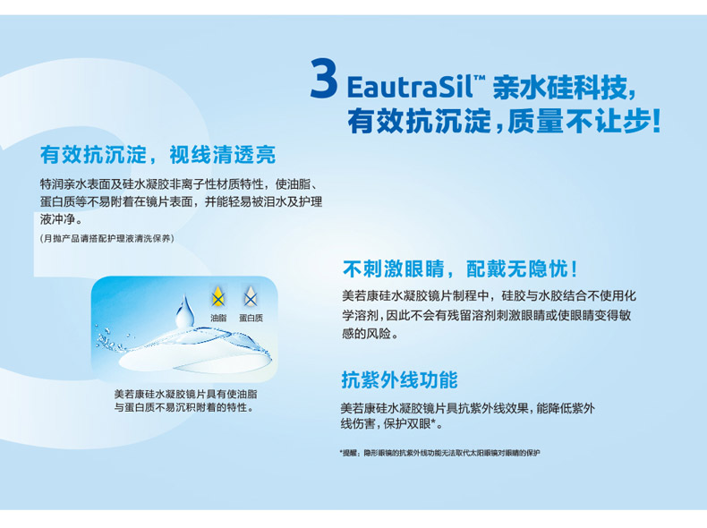 [Thử khách hàng mới] Mei Ruo Kang kính vô hình silicon hydrogel ngày để ném 2 miếng nước với số lượng lớn - Kính đeo mắt kính kính mắt
