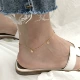 Sterling bạc vàng vòng chân phụ nữ Thời trang Âu Mỹ Phong cách Hàn Quốc sinh viên đơn giản Dây chuyền mắt cá chân bạn gái dòng Sen 2020 trang sức mới - Vòng đeo tay Cuff