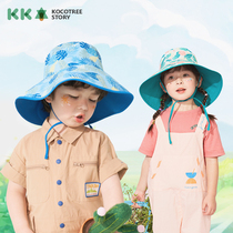 KK tree double face wearing children sunscreen hood baby hat baby hat spring summer boy girl sun hat big eave fisherman hat