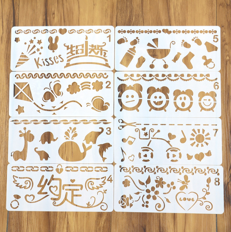 Convention Suit Drawing Painting Hollowed-out Stencil DIY Comic Book Travel Diary Decoration Linen Sketch Flower Side Ruler