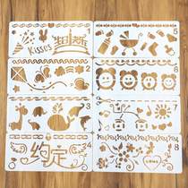 Convention Suit Drawing Painting Hollowed-out Template DIY Photo Album Handbill Travel Diary Decoration Linen Sketch Flower Side Ruler