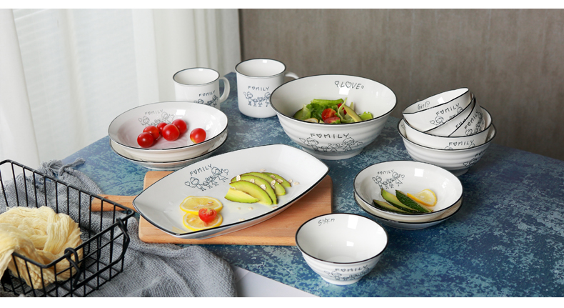 Ya cheng DE Japanese under the glaze color, lovely ceramic tableware for home plate ceramic dish microwave oven