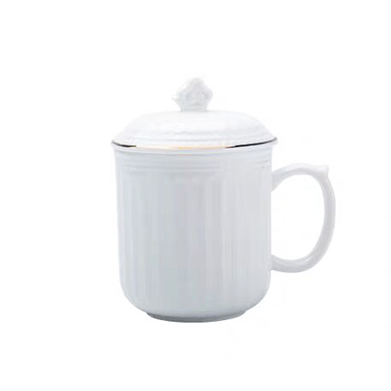 Ya cheng DE, antibacterial embossed cover cup, the cup tea mugs office ceramic cup with cover cup package mail