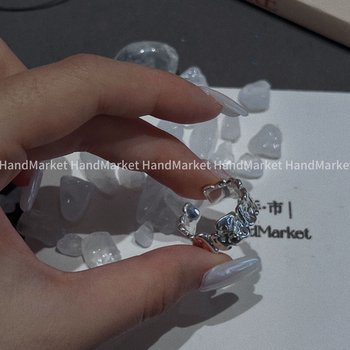 925 silver ring, silver traceable open ring, light luxury niche, simple personality 0918