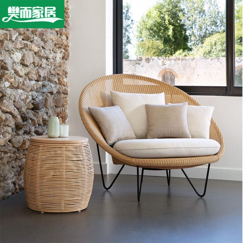 Leisure single outdoor lazy vine chocolate chair Nordic bedroom Fuji sofa adult modern balcony