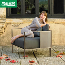 Aluminum Alloy Outdoor Sofa Modern Office Iron Sofa Combination Villa Garden Outdoor Furniture European Rattan