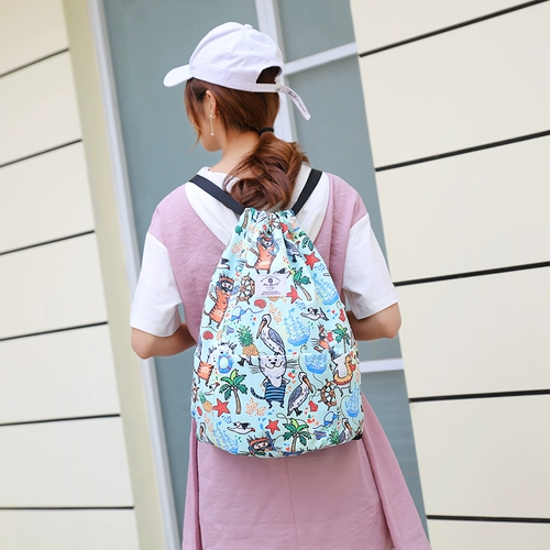 Брендовый мешочек, рюкзак, вместительная и большая сумка для путешествий для отдыха, спортивная сумка, на шнурках, подходит для студента