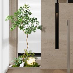 Indoor Artificial Green Plants, Fake Plants, Landscaping, Micro-Landscape, Window Display, Entrance, Staircase Corner, Zen-Style Soft Decoration Ornaments