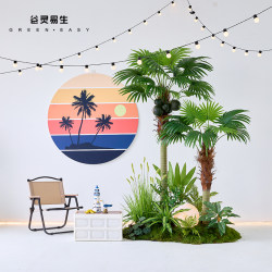 Tropical Plant Landscaping Simulated Coconut Tree Decoration Summer Ocean Style Fake Green Plants Large Plant Landscape Layout