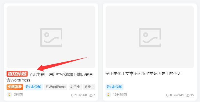 子比主题 – 文章前缀自定义功能插件-比子博客