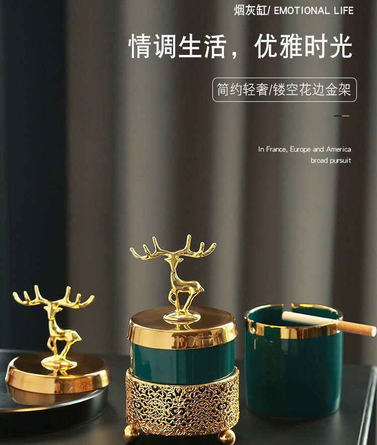 Cigarette Ash Trays Creativity Personality Trend Home 2021 Anti-flying ash Home Living room Nordic style extravagant windy fashion with lid