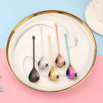 304 stainless steel ice spoon Korean soup spoon creative coffee mixing spoon thick milk tea spoon tableware gift box