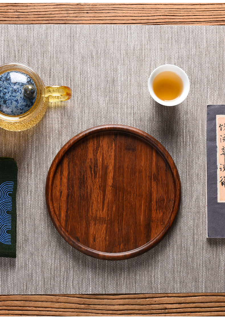 Ceramic story heavy wood tea tray was Japanese pallet small dry mercifully for household saucer solid wood kung fu tea accessories