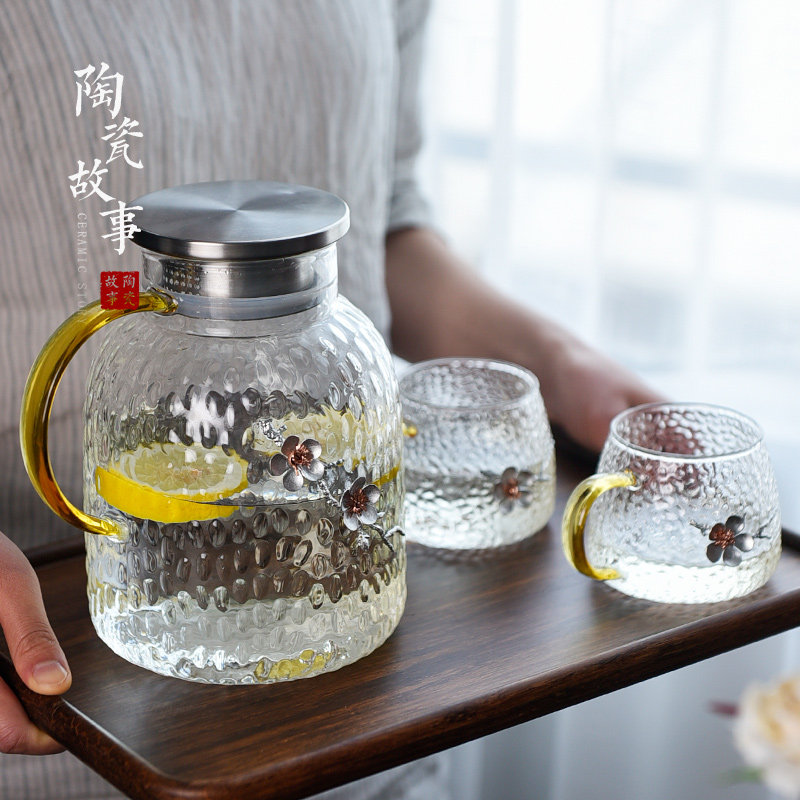 Ceramic story more creative cold glass suits for stick kettle tin heat explosion cold boiled water household glass kettle