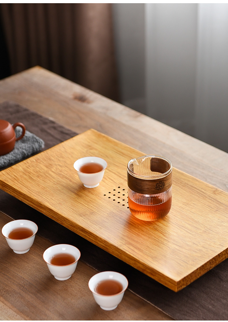 Ceramic plate of solid wood tea tray was drop story home Japanese small tea set contracted bamboo tray was dry mercifully tea set