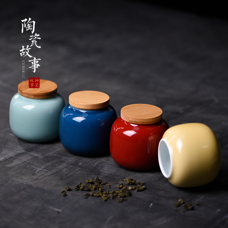 Ceramic tea pot small story with work warehouse mini seal storage POTS pu - erh tea POTS