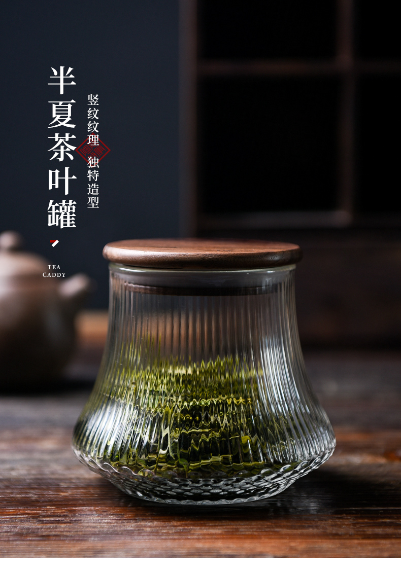 Ceramic story caddy fixings glass sealed storage tanks creative warehouse Chinese pu 'er tea pot moistureproof jar