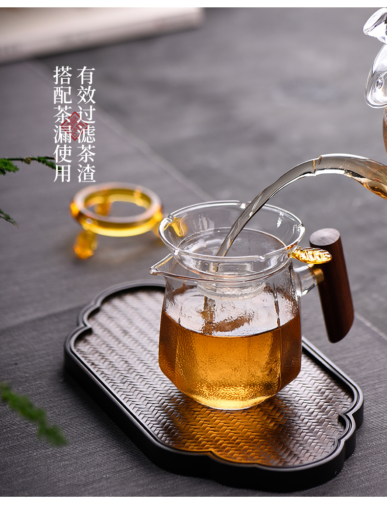 Ceramic fair story cup glass wooden hammer and cup upset points tea, kungfu tea tea sea accessories)