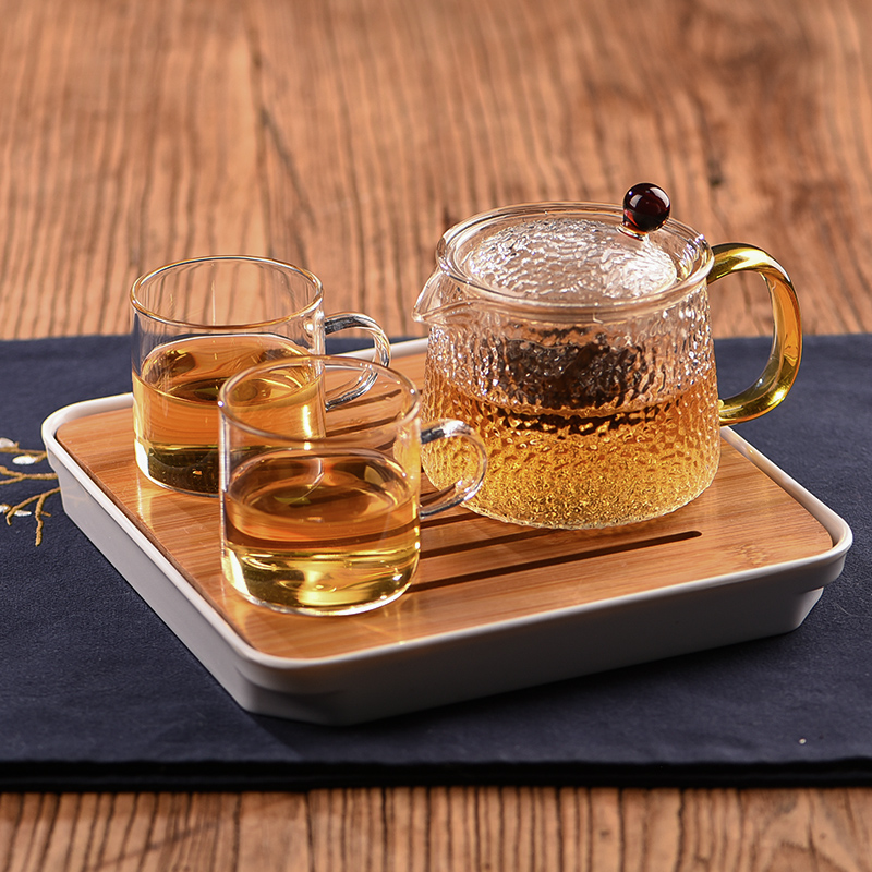 Glass teapot filter tea maker High Temperature Resistant Home Flower Tea Pot Tea Cup Office Small Tea Tray Tea Set Group