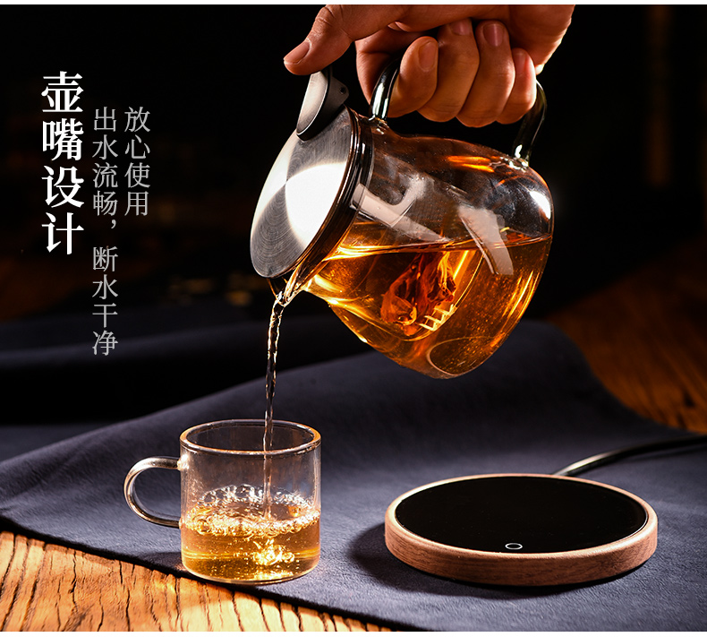 Ceramic story glass teapot single pot of tea flower pot high temperature resistant filter tank metal lid tea set