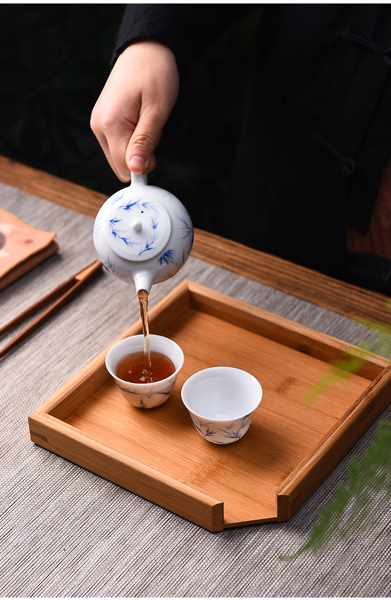 Ceramic story pu 'er tea tray openings remaining enjoy bamboo tea tray tray points tea, kungfu tea set tea accessories