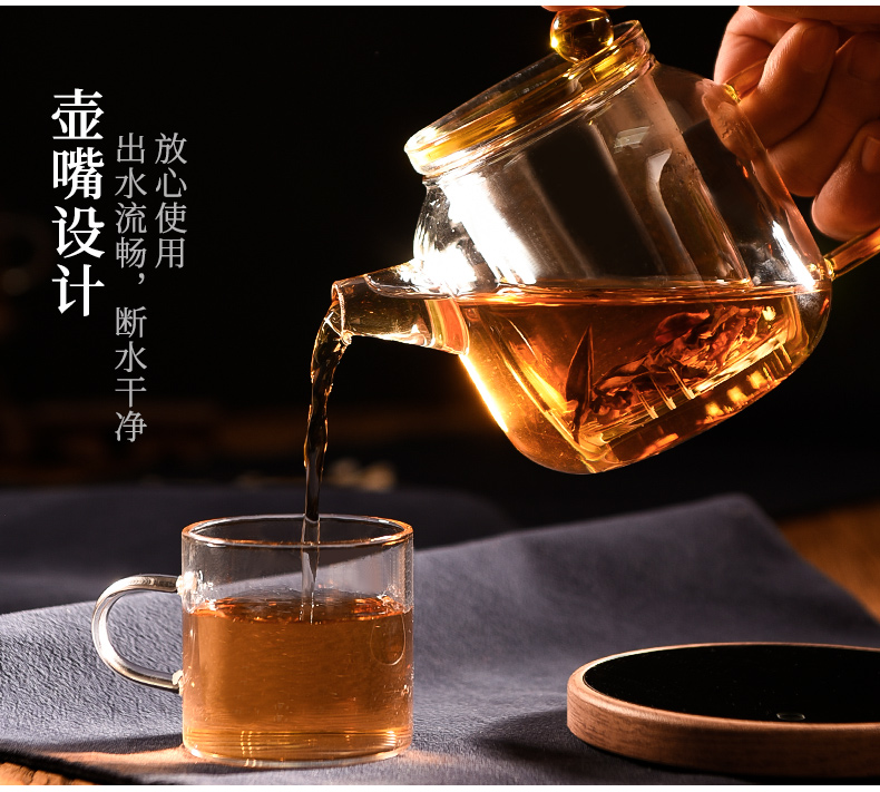 Ceramic story glass teapot filtering household utensils suits for spend one single pot with high temperature resistant to thicken the teapot