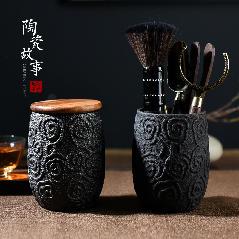 The Story of pottery and porcelain tea six gentleman 's suit tea cup mat knife caddy fixings tea kungfu tea set tool parts books