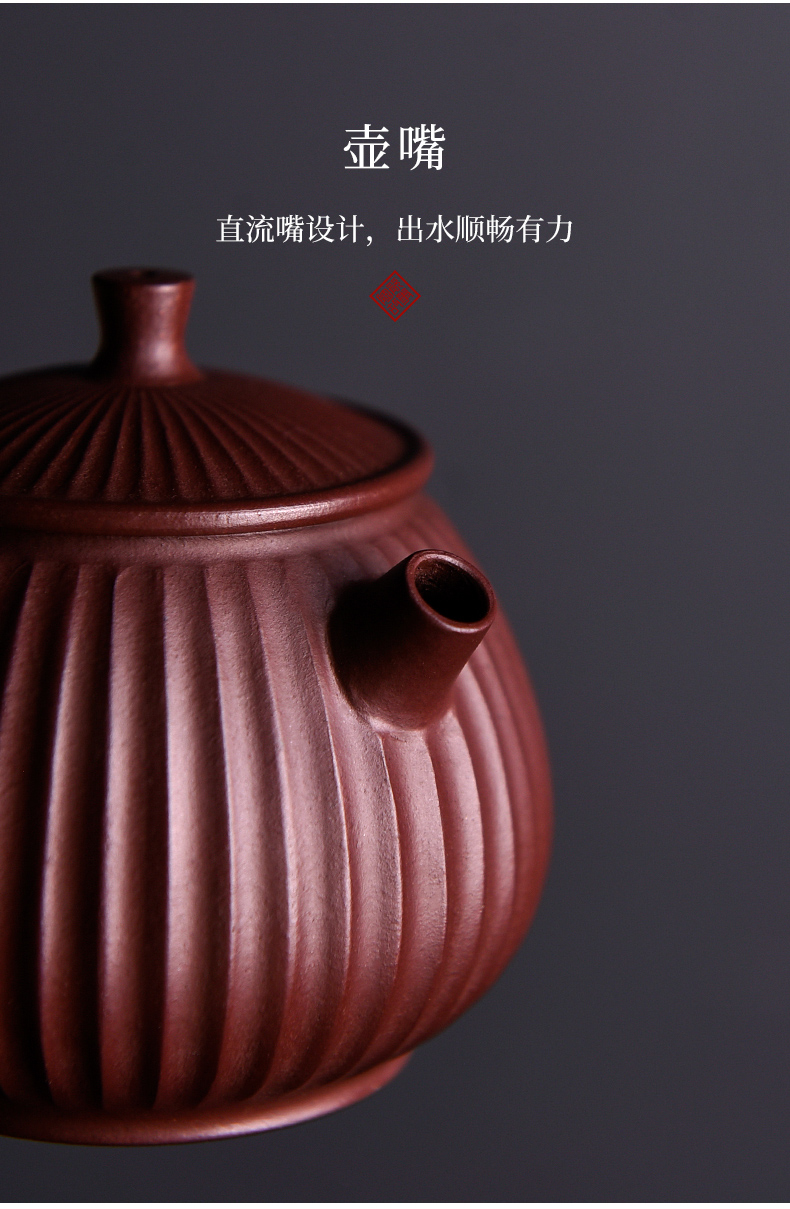 Yixing ceramic story it undressed ore purple mud the qing cement pure manual muscle grain household kungfu teapot single pot