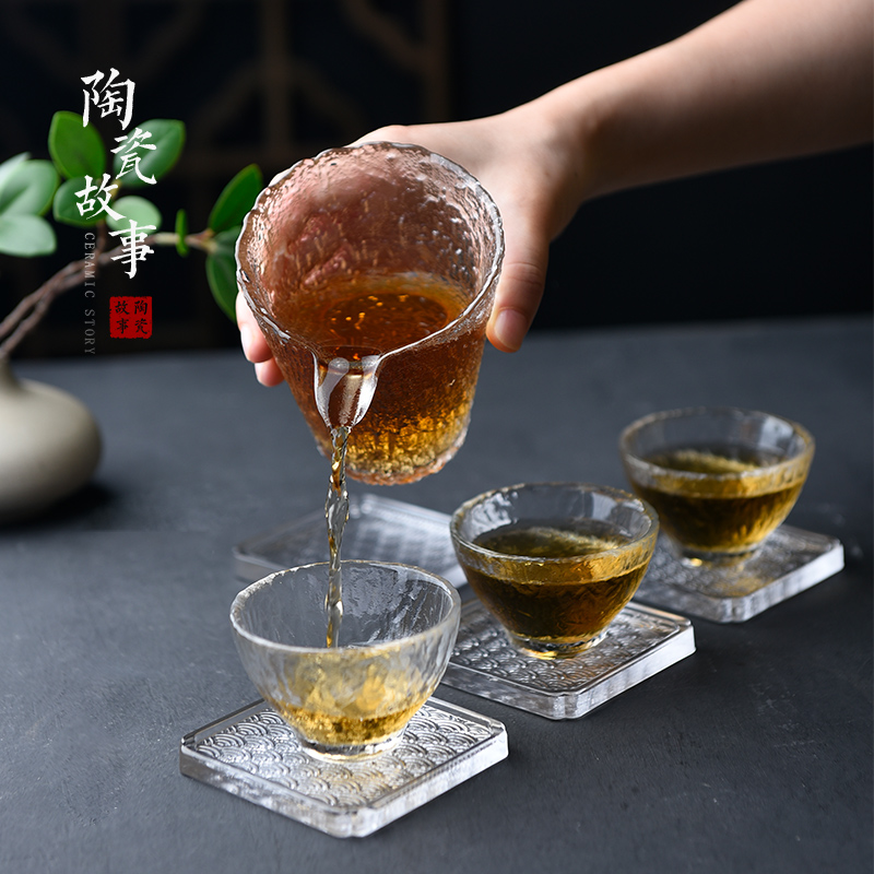 The Story of pottery and porcelain cup mat tea insulation pad Japanese glass saucer kung fu tea accessories cup base