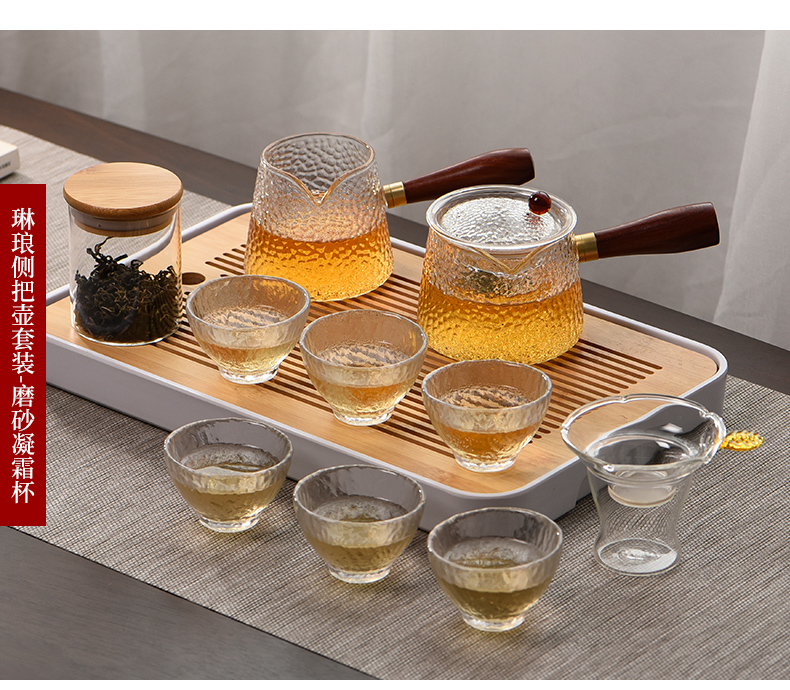 Ceramic story glass tea set household small side of the sitting room put the teapot tea tray of a complete set of tea cups kung fu tea set