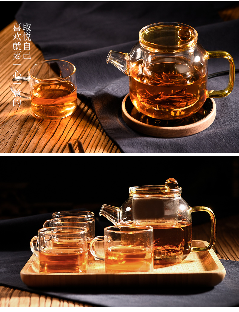 Ceramic teapot story filter the set of household utensils flower pot single pot of high - temperature thickening small glass teapot