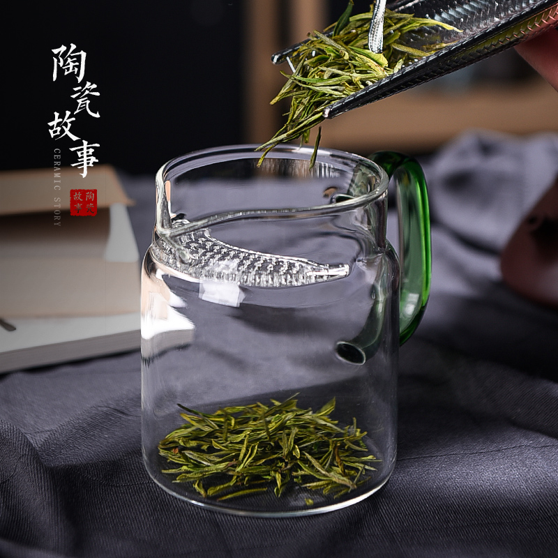 Ceramic fair story glass crescent cups of green tea special) filter one tea tea accessories points