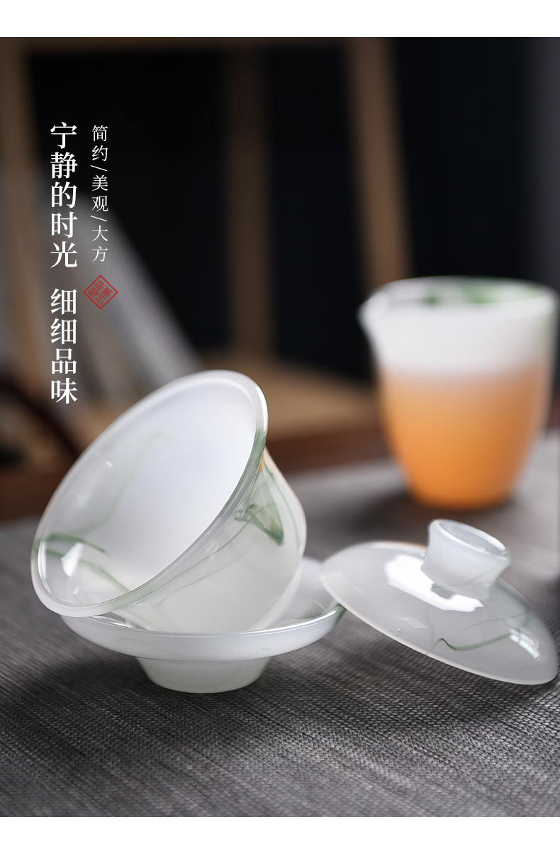 Jingdezhen ceramic colored glaze three story tureen a single large cup tea bowl of tea set kung fu tea set