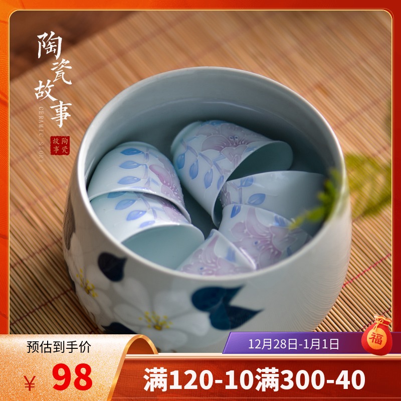Members of the tea wash to the domestic tea taking built water ceramic tea heavy sea Japanese zen large hand wash water jar