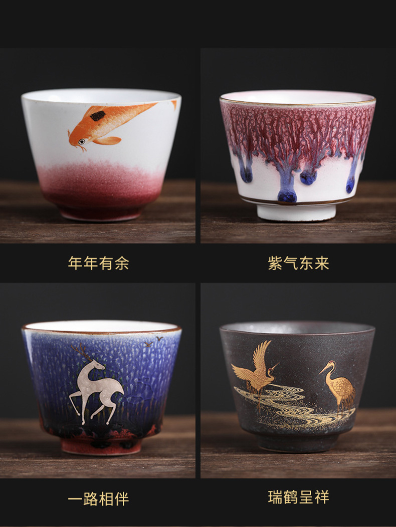 Story of pottery and porcelain teacup tea sample tea cup, kung fu tea bowl hand - made single cup gift boxes manual master CPU