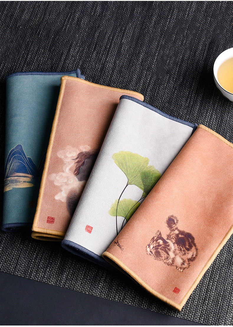 Ceramic story suction pad a pot of top - grade zen tea tea towel cloth towel towel Chinese wind with thick tea tea table cloth