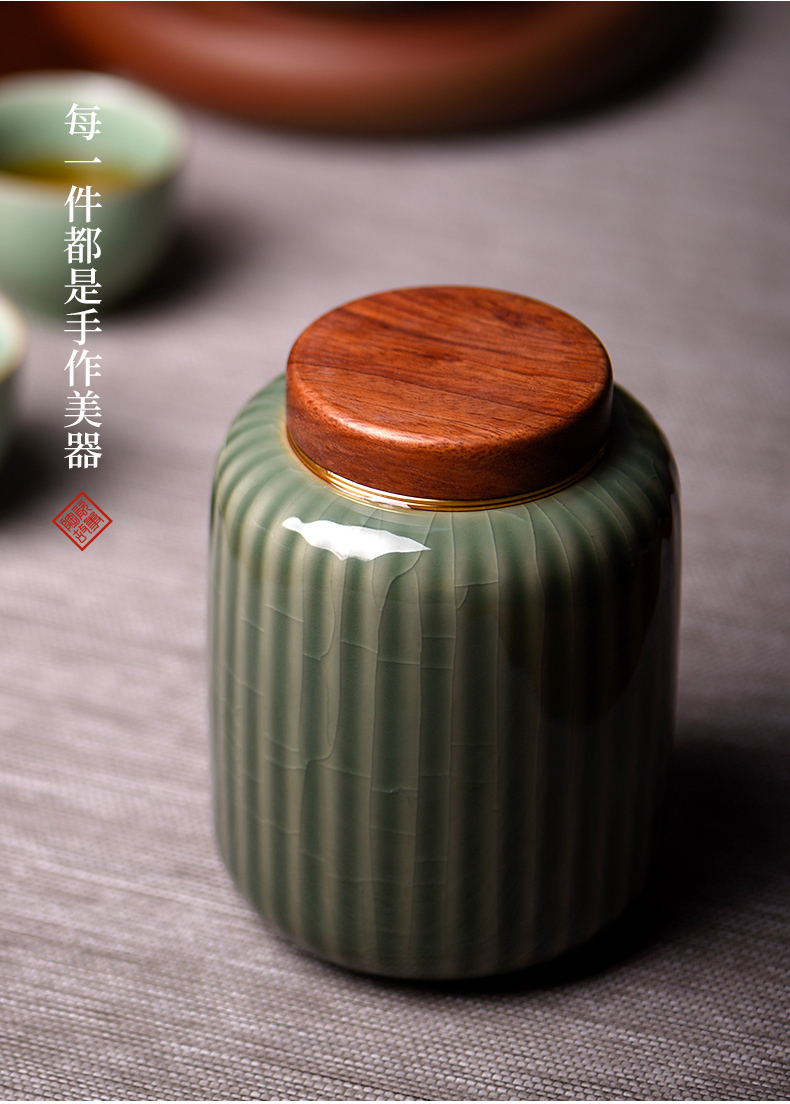 Members of the caddy fixings wooden cover large ceramic sealed as cans white tea tea tea storage tanks and POTS