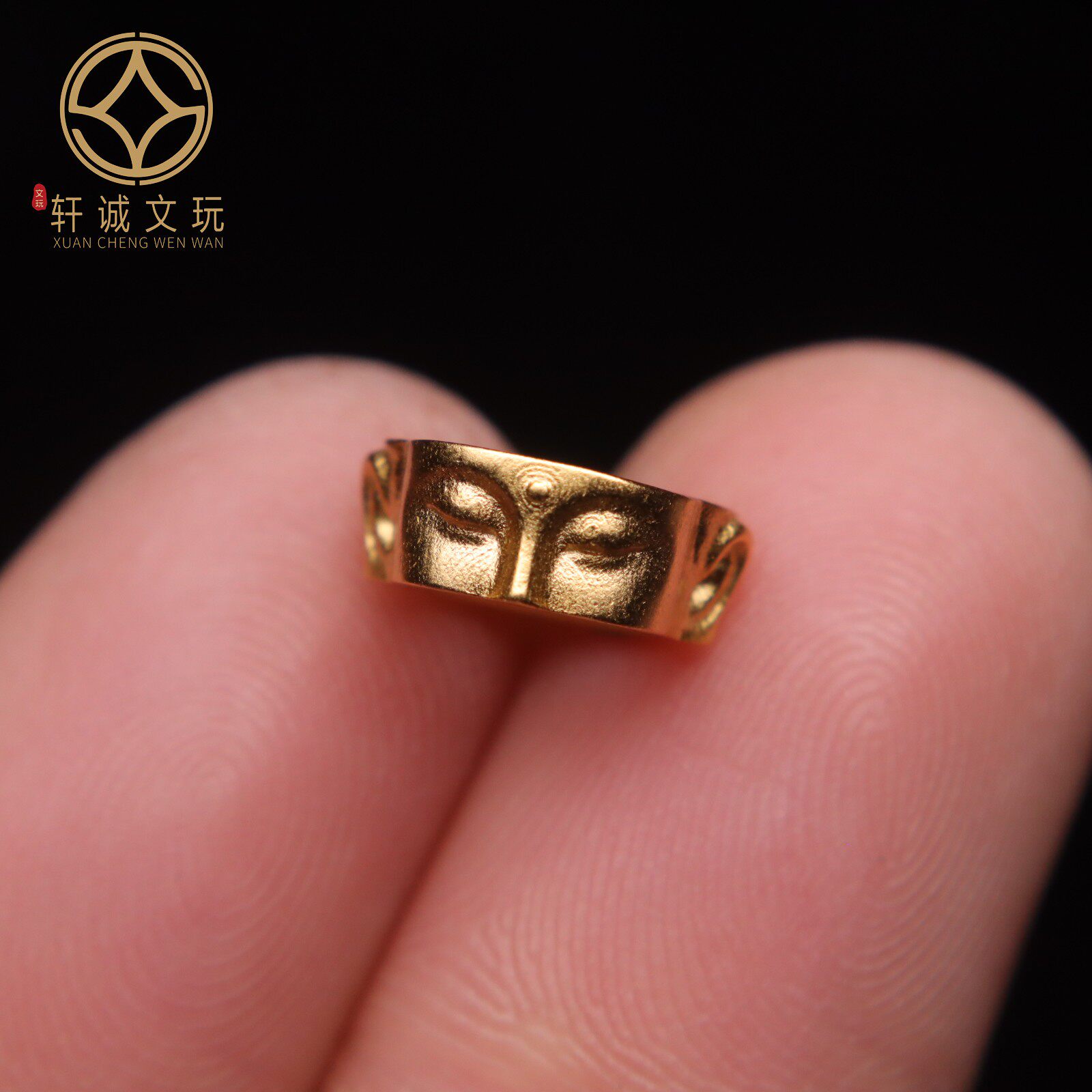 银饰配件 原创足银925银镀金佛一念跑环隔片隔珠手串手链diy文玩配珠配饰
