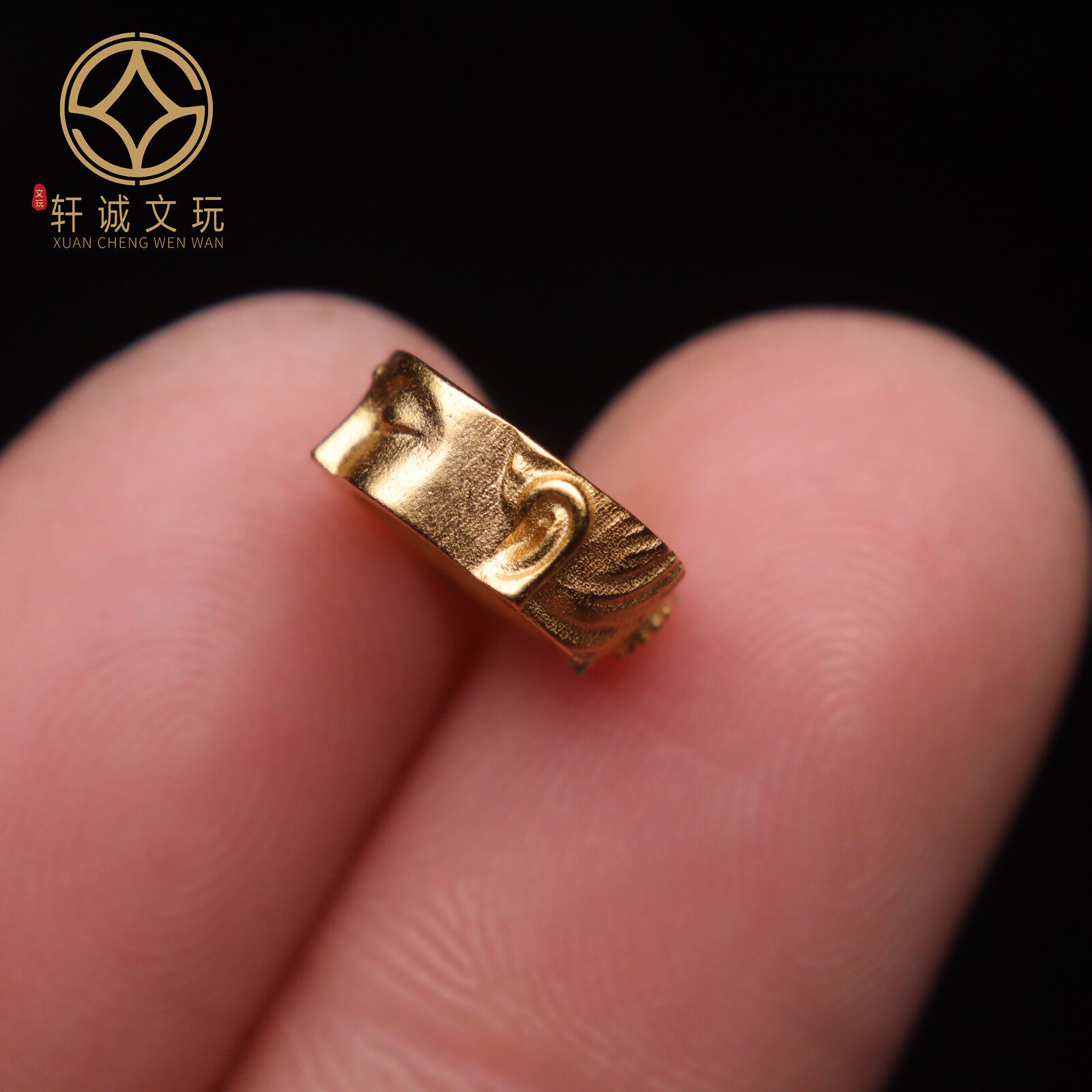 银饰配件 原创足银925银镀金佛一念跑环隔片隔珠手串手链diy文玩配珠配饰