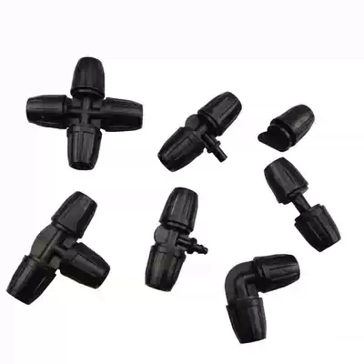 8 11 capillary with lock through three-way four-way valve joint garden atomization micro-nozzle set pipe fittings