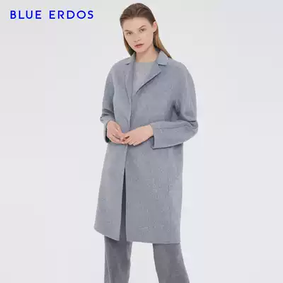 BLUE ERDOS women's autumn and winter pure wool medium long Lady's woolen coat coat