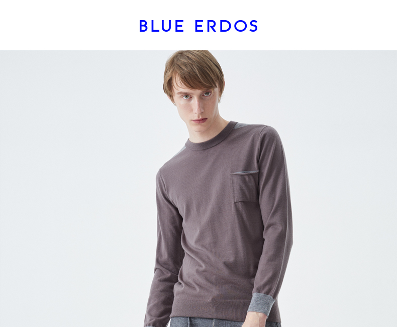 BLUE ERDOS đầu mùa thu vòng cổ màu của nam giới áo len cashmere Áo Len B176D0207