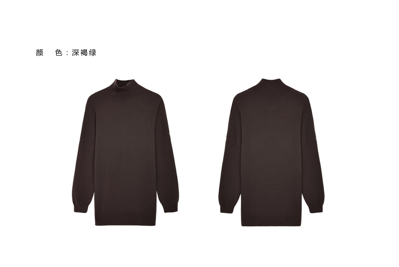 BLUE ERDOS mùa thu và mùa đông cao cổ áo thả vai người đàn ông lỏng lẻo của tinh khiết cashmere áo len B176A0004