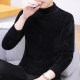 Mink velvet half turtleneck sweater men's slim bottoming shirt plus velvet thick solid color wool sweater autumn and winter trendy sweater