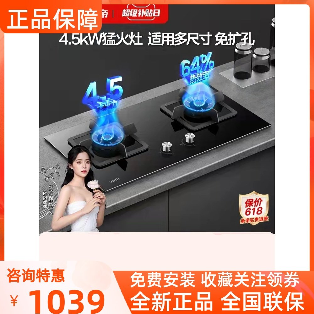 Vatti Huatti i10065B gas stove double mouth gas stove Home embedded cooker energy saving stove gas cooker gas