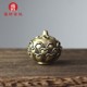 Retro copper carving lotus stove small pendant brass incense small appliance hanging incense stove antique small copperware copper key chain bag