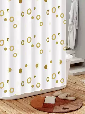 Nordic shower curtain set punch-free waterproof thickened mildew-proof bathroom powder room partition Shower curtain door hanging curtain